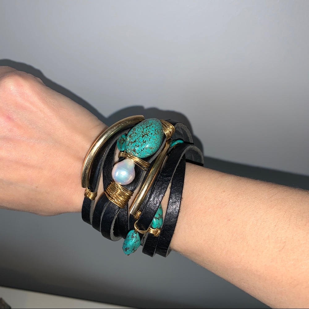 Taylor Tessier leather wrap bracelet made in aspen